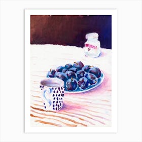 Still Life With Plums Art Print