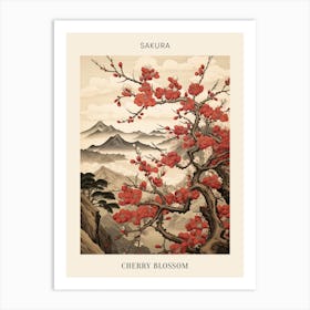 Sakura Cherry Blossom 2 Japanese Botanical Illustration Poster Art Print