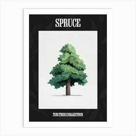 Spruce Tree Pixel Illustration 4 Poster Art Print