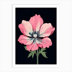 Pink Anemone Flower 2 Art Print