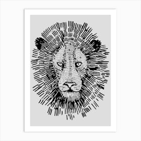 Abstract Bold Lion Face Illustration Art Print