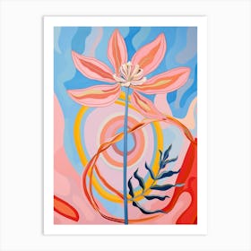 Kangaroo Paw 3 Hilma Af Klint Inspired Pastel Flower Painting Art Print