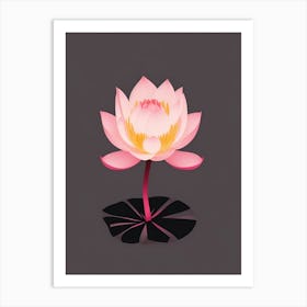 A Pink Lotus In Minimalist Style Vertical Composition 87 Art Print