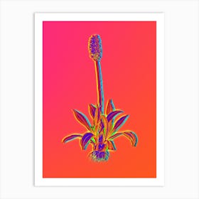 Neon Swamp Pink Botanical in Hot Pink and Electric Blue n.0262 Art Print