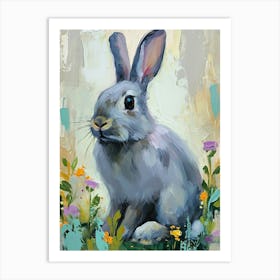 English Silver Rabbit Painting 4 Art Print