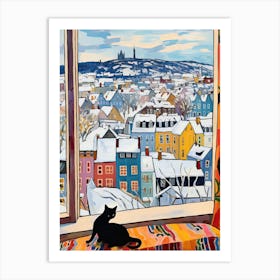The Windowsill Of Quebec   Canada Snow Inspired By Matisse 1 Art Print