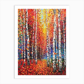 Birch Trees In Autumn 1 Art Print