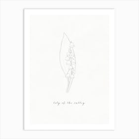 Lily Of The Valley Line Drawing 1 Art Print