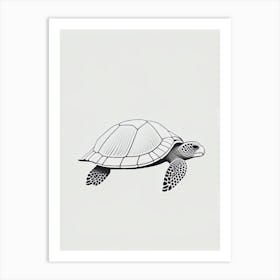 Hatching Sea Turtle, Sea Turtle Retro Minimal 2 Art Print