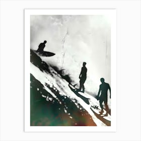 Surfers On A Hill Art Print