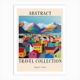 Abstract Travel Collection Poster Reykjavik Iceland 2 Art Print