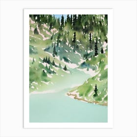 Jasper National Park Canada Water Colour Poster Art Print