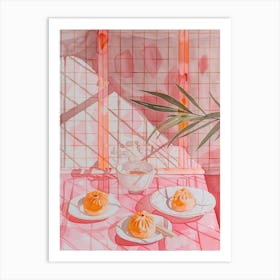 Pink Breakfast Food Dim Sum 2 Art Print
