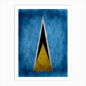 Saint Lucia Flag Texture Art Print