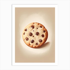 Chocolate Chip Cookie Dessert Retro Minimal 2 Flower Art Print