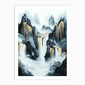 Himalayas Mist Dreamlike Reflections Art Print