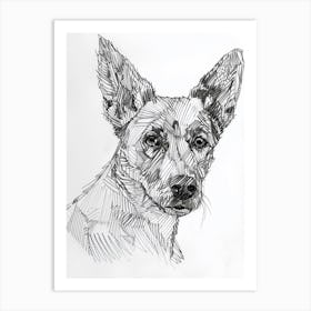 Pointed Dog Line Sketch 1 Art Print