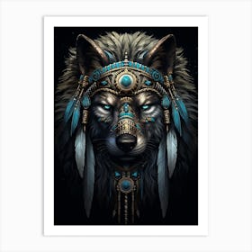 Steppe Wolf Native American Art Print