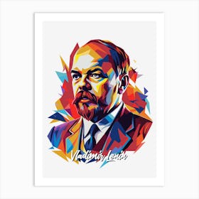 Vladimir Lenin 02 Portrait WPAP Pop Art Art Print