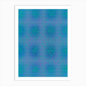 Blue Square Abstract Pattern Art Print