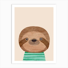 Sloth Cream Art Print
