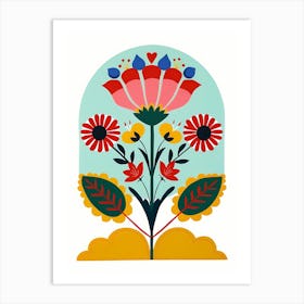 Scandinavian Folk Art Art Print