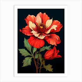 Red Poppy Flower 4 Art Print