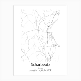 Scharbeutz,Germany Minimalist Map Art Print