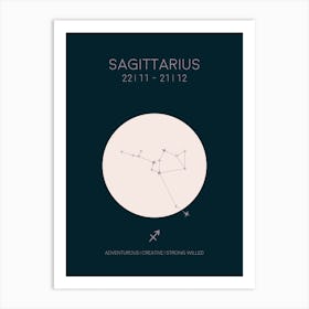 Sagittarius Star Sign In Dark Art Print