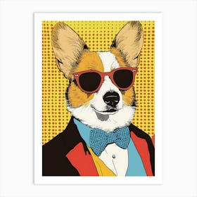 Super Cool Corgi Illustration Pop 10 Art Print