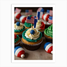 Patriotic Cupcakes Art Print