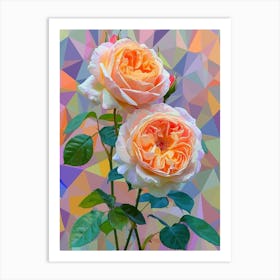 English Roses Painting Rose Geometric 3 Art Print