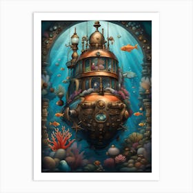 Underwater Ship Art Print