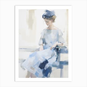 Blue Dress Painting Art Print