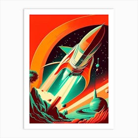 Space Exploration 2 Vintage Sketch Space Art Print