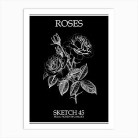 Roses Sketch 45 Poster Inverted Art Print