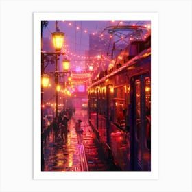 Russian City At Night Art Print