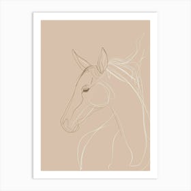 Horse - Boho, Line Art Art Print