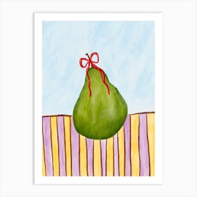 Pear and Grid 1 Art Print