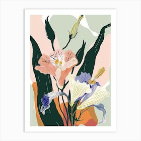 Colourful Flower Illustration Lisianthus 4 Art Print