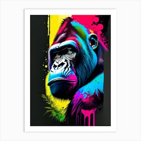 Gorilla With Graffiti Background Gorillas Tattoo 1 Art Print
