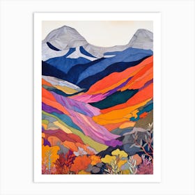 Ben More Scotland 1 Colourful Mountain Illustration Art Print