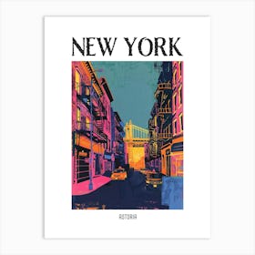 Astoria New York Colourful Silkscreen Illustration 3 Poster Art Print