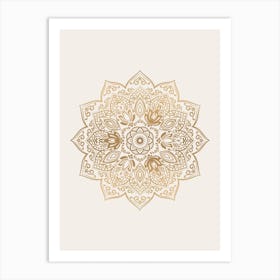 Beige Mandala No 136 C Art Print