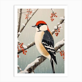 Bird Illustration Woodpecker 3 Art Print