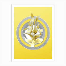 Botanical Sabot des Alpes in Gray and Yellow Gradient n.168 Art Print
