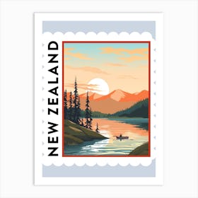 New Zealand 1 Travel Stamp Poster Art Print