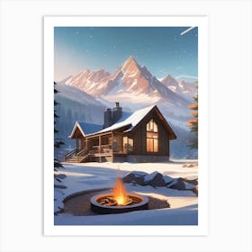 Log Cabin Art Print