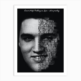 Can T Help Falling In Love Elvis Presley Text Art Art Print