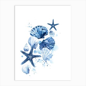 Watercolor Sea Shells Art Print